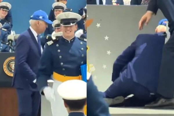 La fuerte caída de Joe Biden durante un acto que prendió las alarmas de su equipo
