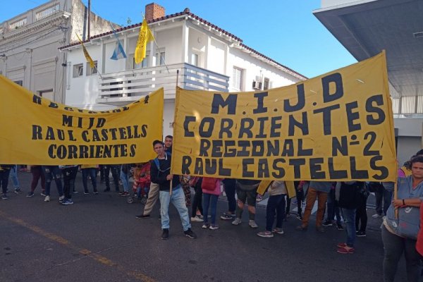 Marcha del MIJD en inmediaciones de la Municipalidad