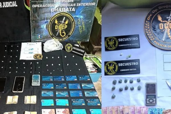 Cinco detenidos, cocaína, marihuana y 20 tarjetas retenidas
