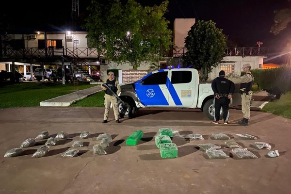 Corrientes: violó la prisión domiciliaria para trasladar 50 kilos de marihuana