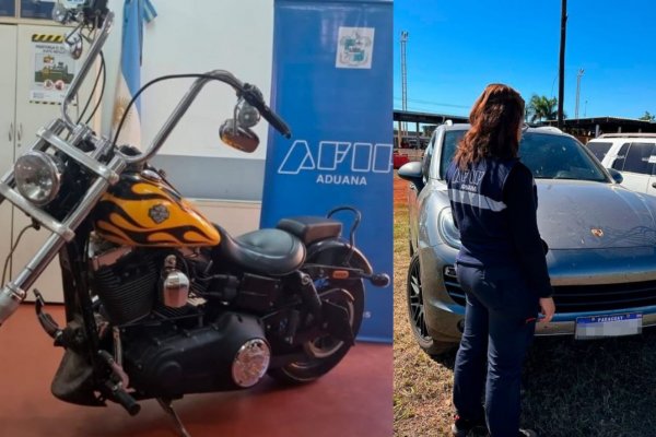 Aduana incautó una moto Harley Davidson y un Porsche en Corrientes