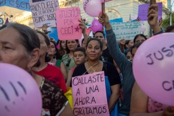 Marcha a un mes de la desaparición de Cecilia: tiñeron de rosa el puente que une Chaco y Corrientes