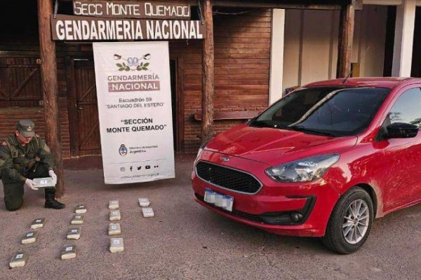 Detienen a una pareja con más de 15 kilos de cocaina que se dirigían a Paso de la Patria