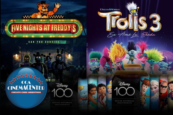 Lo que llega a Cinemacenter Corrientes: Five Nights at Freddy’s, Troll 3, Coco y Moana