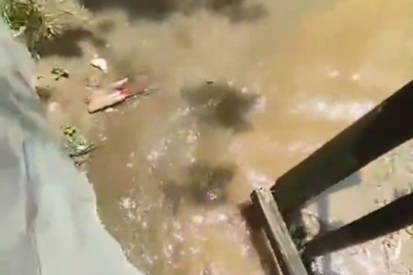 Peligro ambiental por agua servida en un barrio correntino