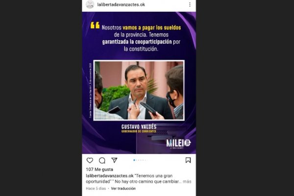 Libertarios correntinos hacen colecta de dinero y activaron propaganda con Valdés