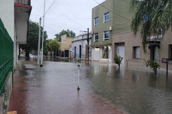 Goya con zonas urbanas inundadas