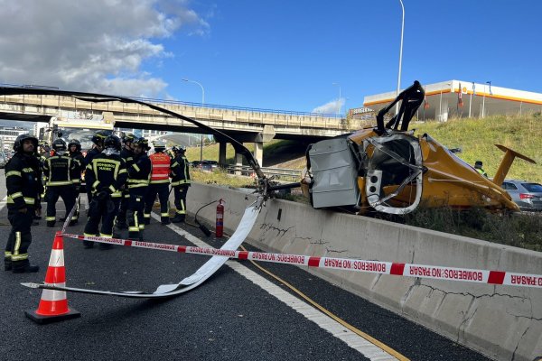 Accidente de helicóptero en Madrid deja tres heridos