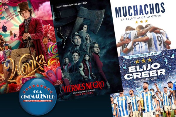 Wonka, Viernes negro, Elijo creer y Muchachos, lo que llega a Cinemacenter Corriente sesta semana