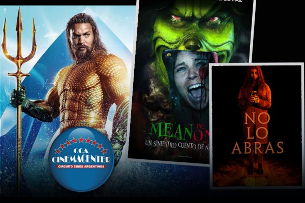 Se renueva las salas de Cinemacenter Corrientes con segunda entrega de Aquaman, junto  a No lo abras y Un siniestro cuento de Navidad.