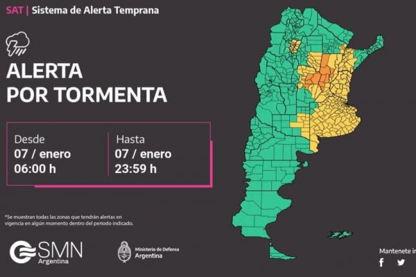 Alerta amarilla para Corrientes