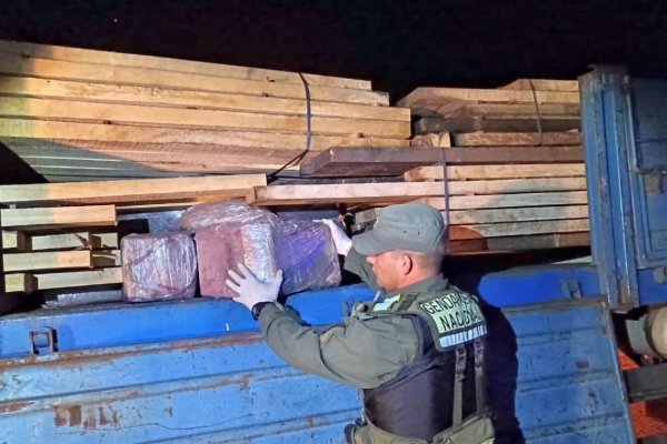Santo Tomé: gendarmes encuentran droga oculta entre maderas en un camión
