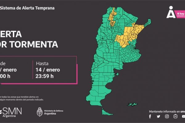Alerta: Lluvia y tormentas para Corrientes