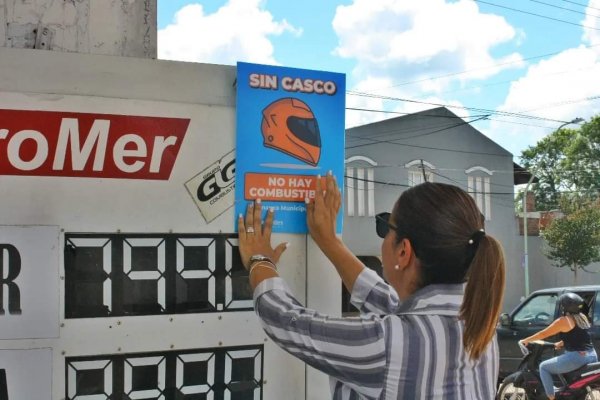 Corrientes: en Mercedes si no usas casco no cargás combustible