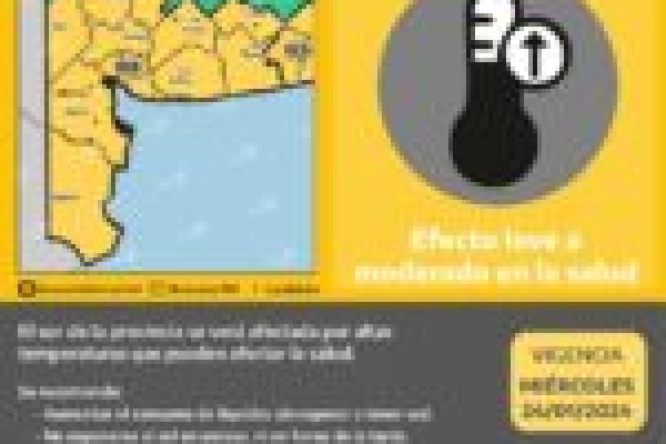 El SMN emitió un alerta amarillo por temperaturas extremas en Bahía Blanca y la región