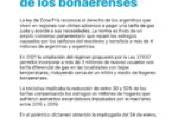 Intendentes bonaerenses rechazaron la eliminación del régimen de Zona Fría