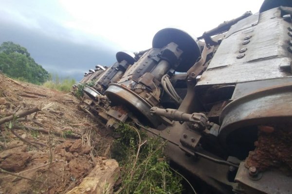 Imágenes: Descarrilamiento y vuelco de una formación ferroviaria en el sur correntino