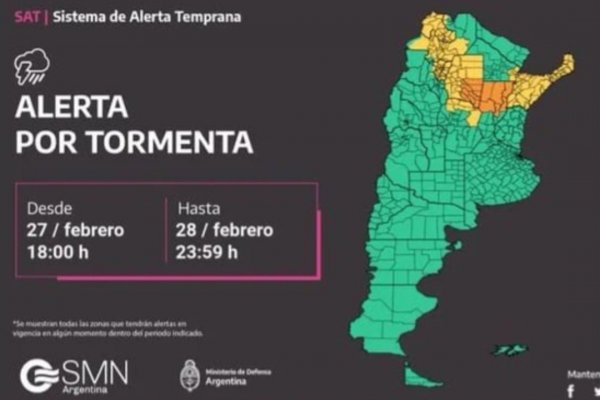 Corrientes en Alerta amarilla por severas tormentas