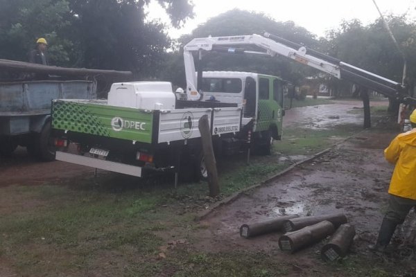 Corrientes: golpea fuerte el temporal y la DPEC reporta caída de postes en varias comunas
