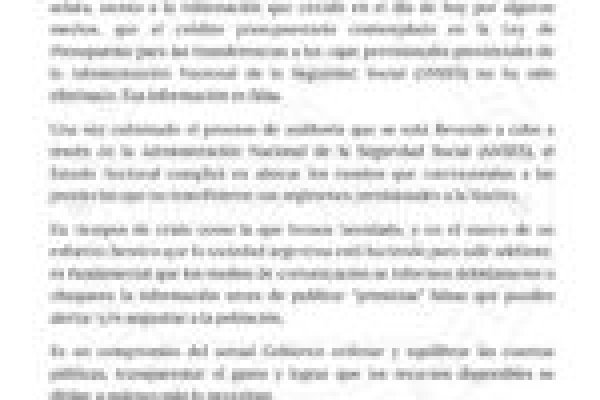 El Gobierno tuvo que aclarar que no frenará el envío de fondos para jubilados tras el rechazo de los Gobernadores