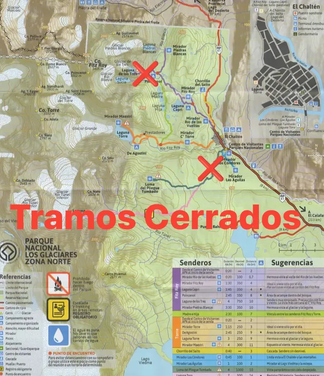 Cerraron senderos del PN Los Glaciares