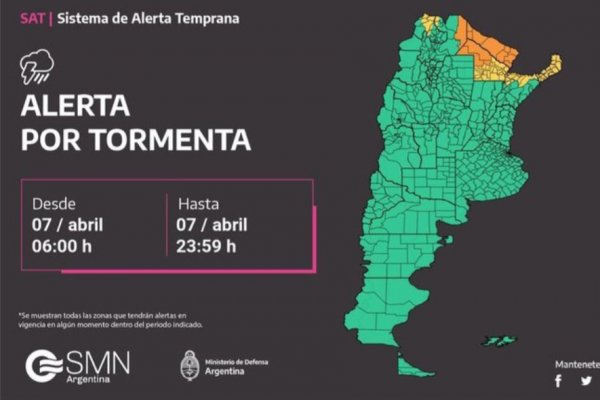 Corrientes! Alerta meteorológica por tormentas y ráfagas