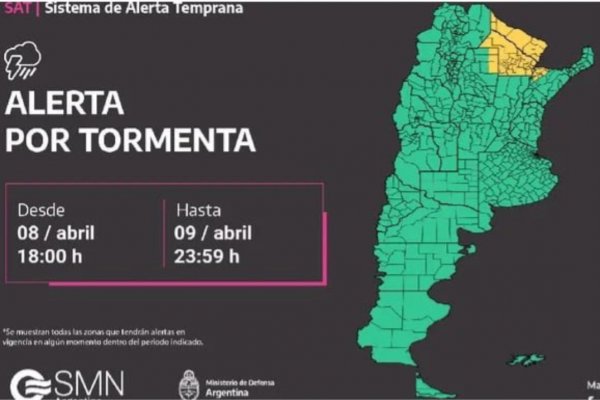 CUANDO SE LARGA! alerta nivel amarillo por tormentas severas y fuertes vientos