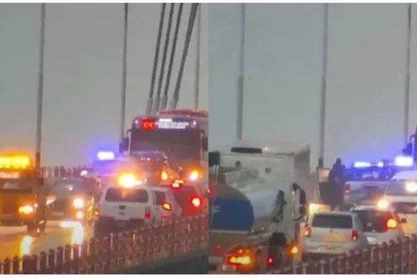 Un hombre intentó saltar desde lo alto del puente Chaco-Corrientes y la Policía logró evitar el hecho