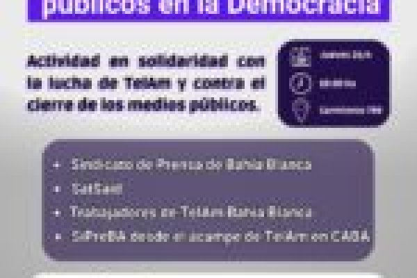 Convocan a una actividad en solidaridad con trabajadores de medios despedidos