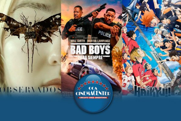 Cinemacenter Corrientes: Llegan Bad Boys: hasta la muerte, Observados y Haikyuu: la batalla del basurero