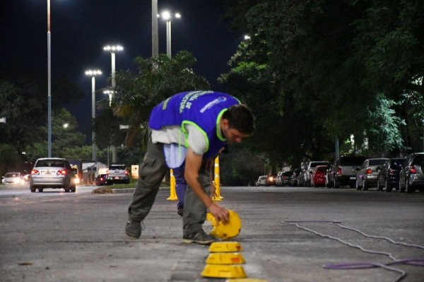 Corrientes: reparan dársenas y colocan tachas refractarias en el corredor Belgrano