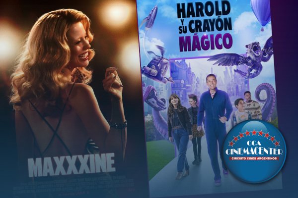 MaXXXine, Harold y su crayón mágico, lo que llega a Cinemacenter Corrientes en la semana del 1 de agosto