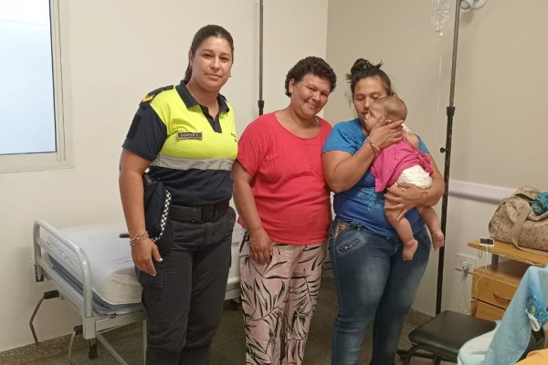 Personal de Seguridad Vial logró salvar la vida de un bebé de 7 meses