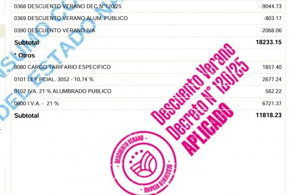 En Chaco las facturas de consumo energético empezaron a llegar con descuentos