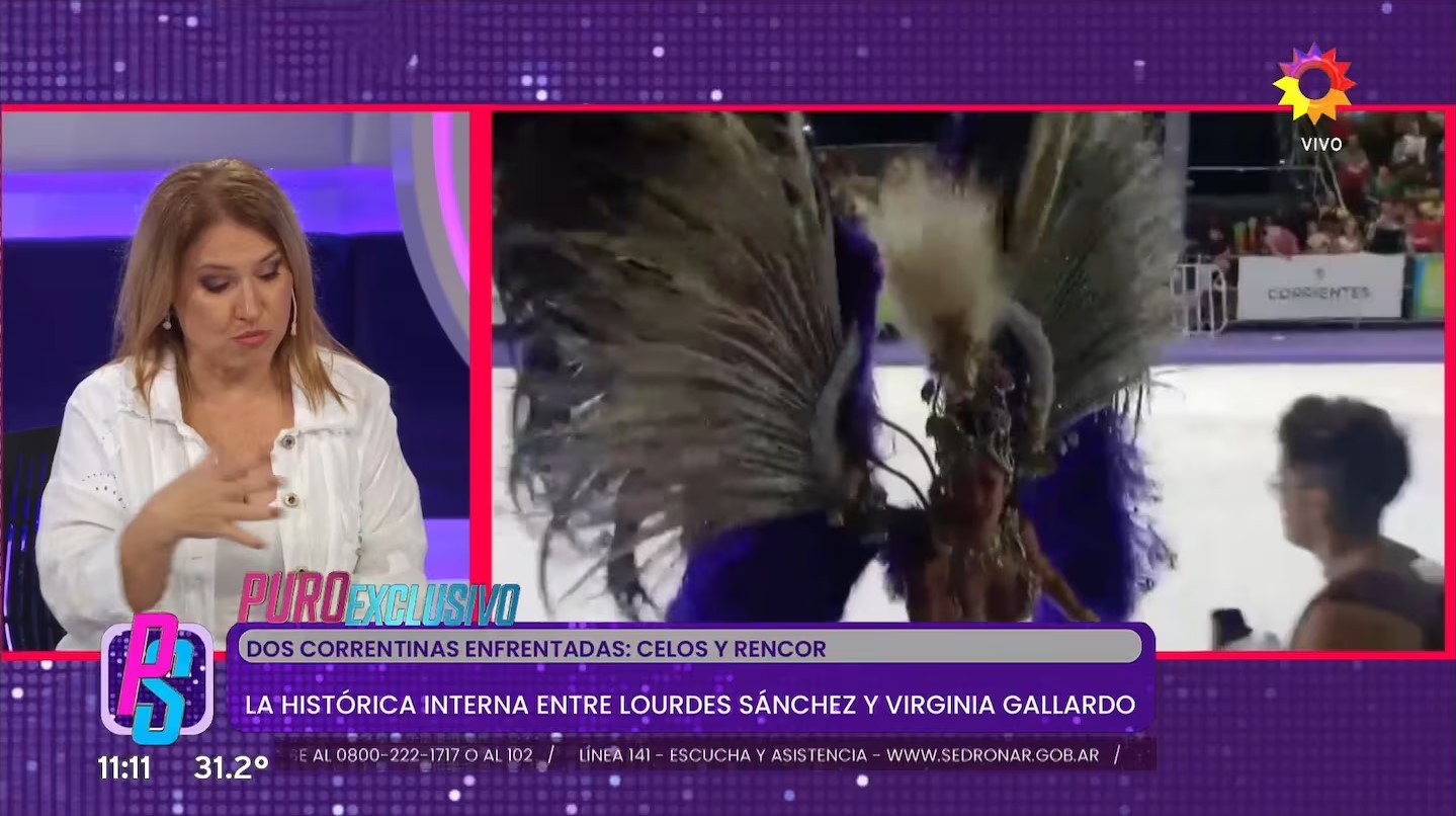 La histórica pelea entre Lourdes Sánchez y Virginia Gallardo inició por el Carnaval de Corrientes. Fuente: captura de Puro Show / eltrece.