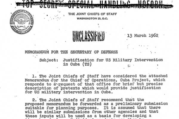 'Operación Northwoods', la historia de un plan estadounidense para justificar una guerra con Cuba en los sesenta