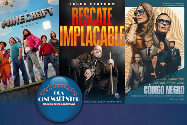Minecraft, Rescate implacable y Código negro  lo que llega a las salas de Cinemacenter Corrientes
