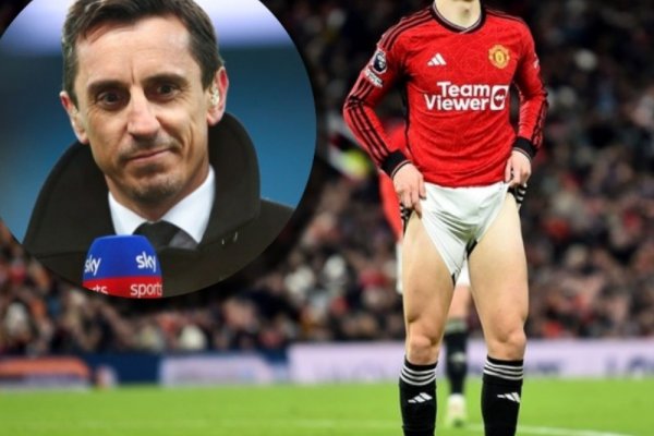 Gary Neville le apuntó a Garnacho tras el Derbi de Manchester: 
