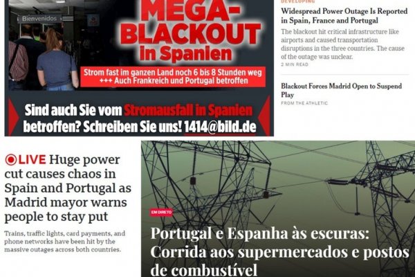 «Mega-apagón», «a oscuras»: la prensa internacional reacciona a la caída de la red eléctrica en España y Portugal