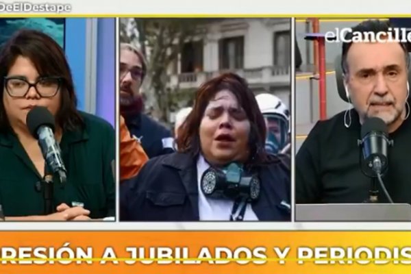 Navarro lloró al contar la represión que sufrió su periodista 'Lula' González en la marcha de jubilados