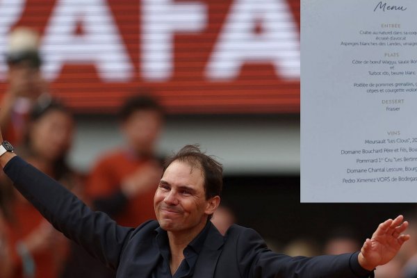 Así fue el lujoso menú de Rafa Nadal en su despedida de Roland Garros con un exclusivo vino español (entre 4 franceses)
