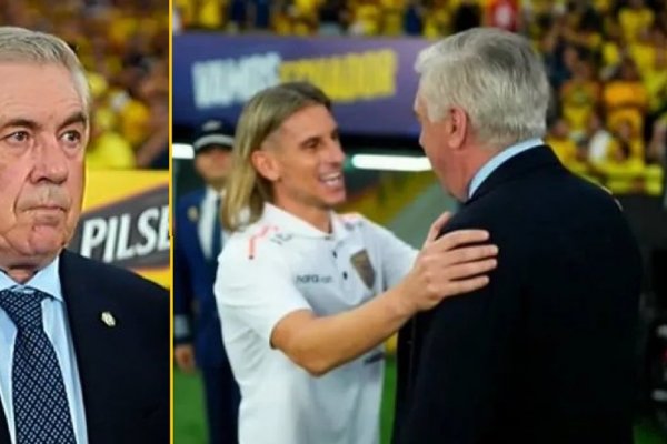 Los memes del debut de Ancelotti en Brasil: se quejó de la cancha y saludó a Beccacece con cariño