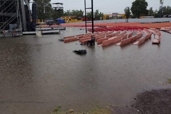 Argentina: Fiesta Nacional del Chamamé: así está el escenario mayor despues de la lluvia en Corrientes
