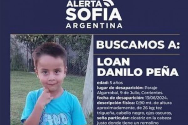 Caso Loan Peña: podrían aumentar la recompensa por datos del niño desaparecido