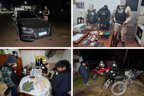 Golpe al crimen: Secuestran auto de alta gama, motos y droga en Monte Caseros