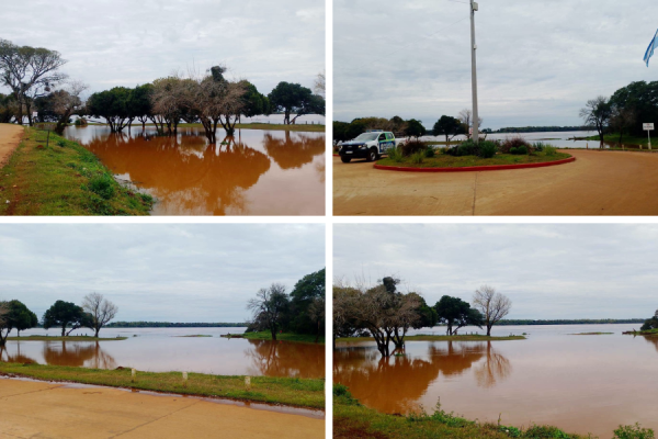 Corrientes: Por la crecida del Río Uruguay cerraron el paseo costero en Santo Tomé